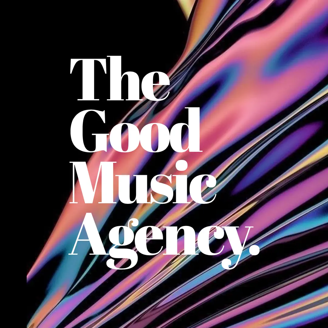 The Good Music Agency serif type on silk