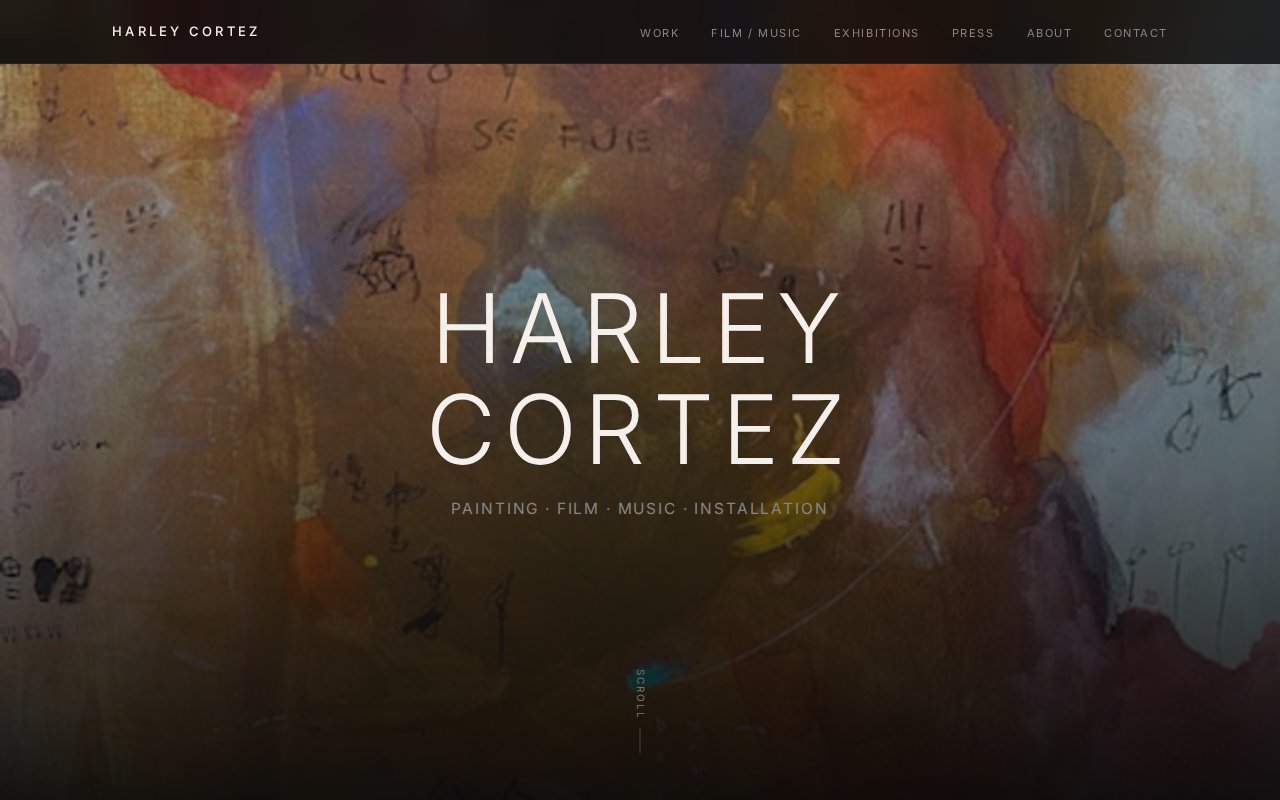 Harley Cortez — Gallery-quality artist portfolio with phone publishing and $15/year hosting